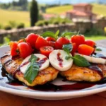 Creamy Tuscan chicken in a skillet with sun-dried tomatoes, spinach, and a rich garlic parmesan sauce