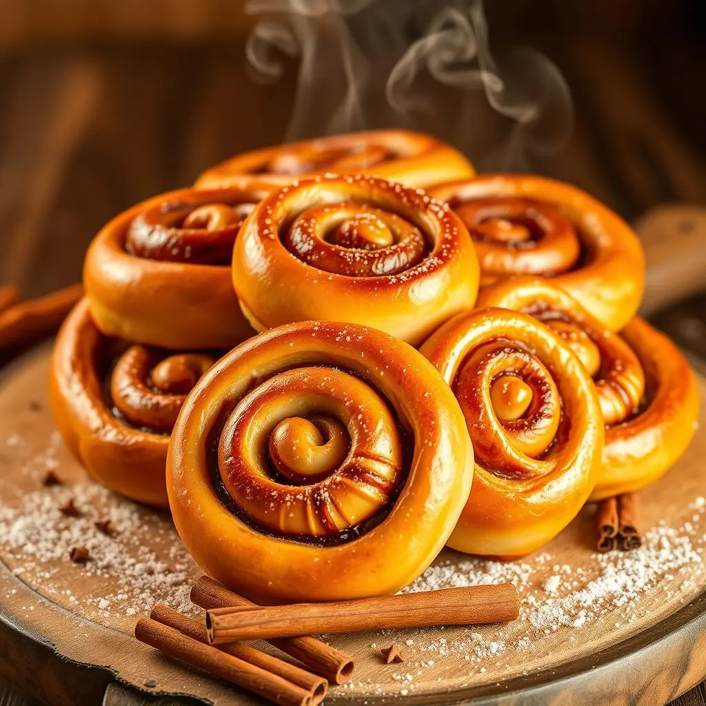 Easy homemade cinnamon rolls using crescent roll dough, served with a side of warm coffee