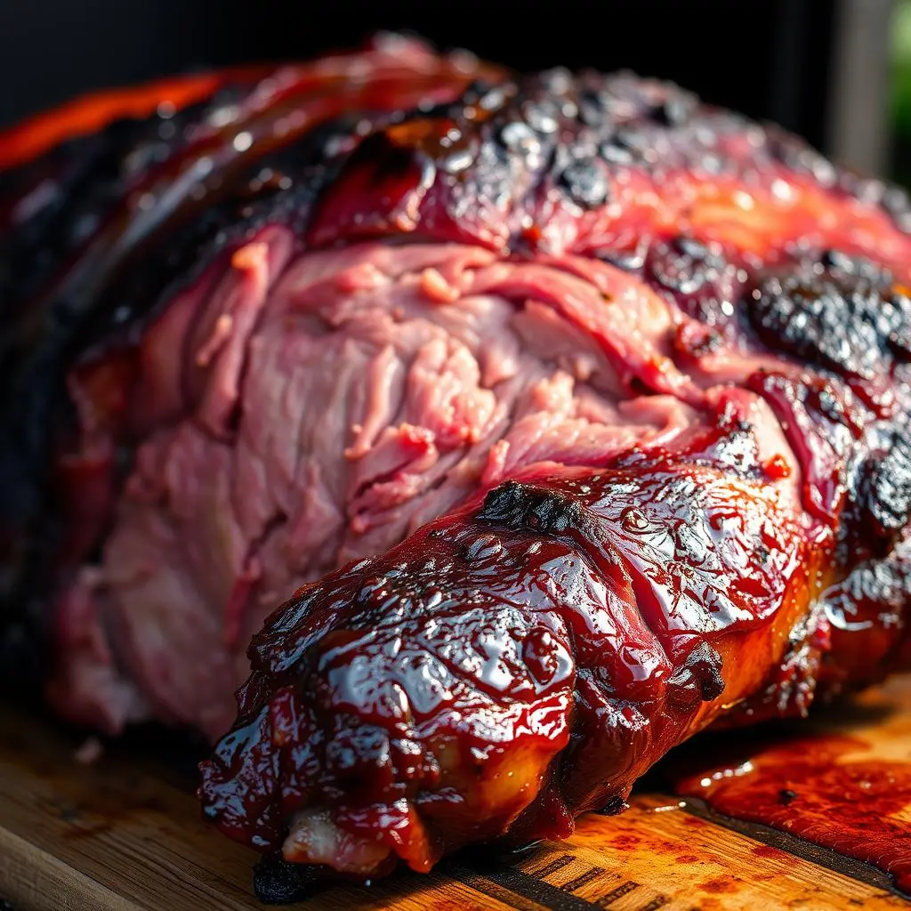 Juicy smoked brisket served with barbecue sauce and a side of coleslaw for the perfect BBQ meal