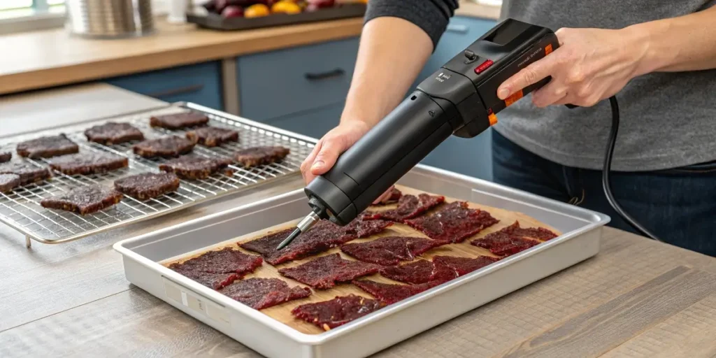 Using jerky gun for ground venison jerky